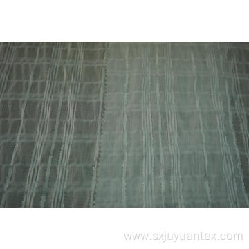 Polyester Chiffon Crinkle Silver Lurex Stripe Dobby Fabric